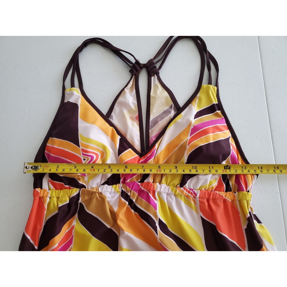 Trina Turk Womens Retro Print Maxi Dress Strappy Racerback Resort Wear L - Picture 6 of 11